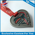 Heart Shape Nickle Plated Race Medal